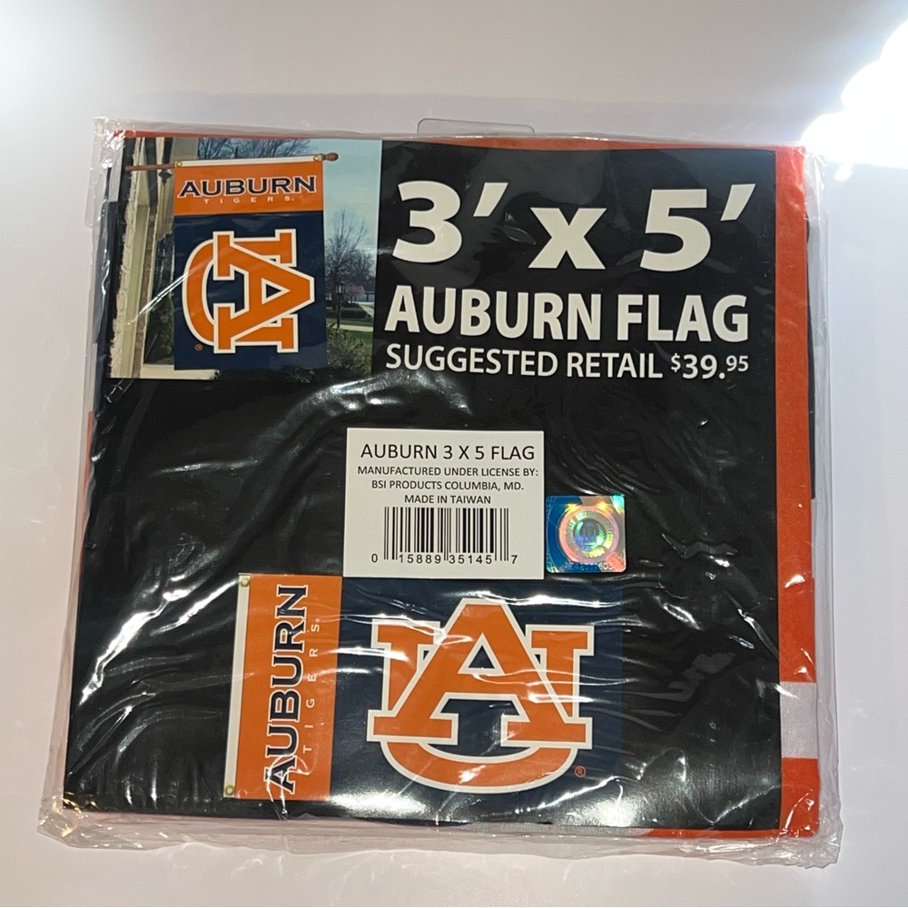 🐅 AUBURN TIGERS 3' x 5' Fan Flag 🧡💙 - Picture 2 of 2